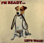 Preview: Kissenbezug 41x41 - Hundemotiv "I'm ready... Let's Walk"
