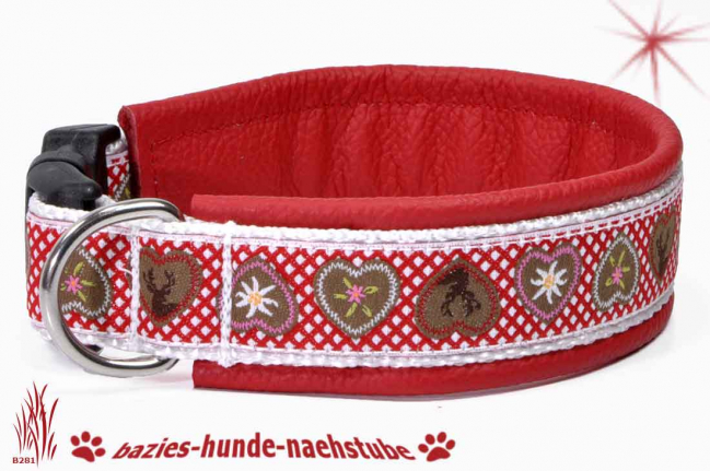 Trachten-Halsband "Herz Alpenliebe rot"