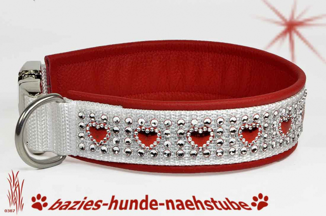 Halsband "BlingBling Silberherz rot"
